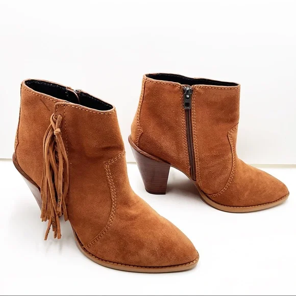 {COACH} Westyn Suede Fringe with Studs Booties